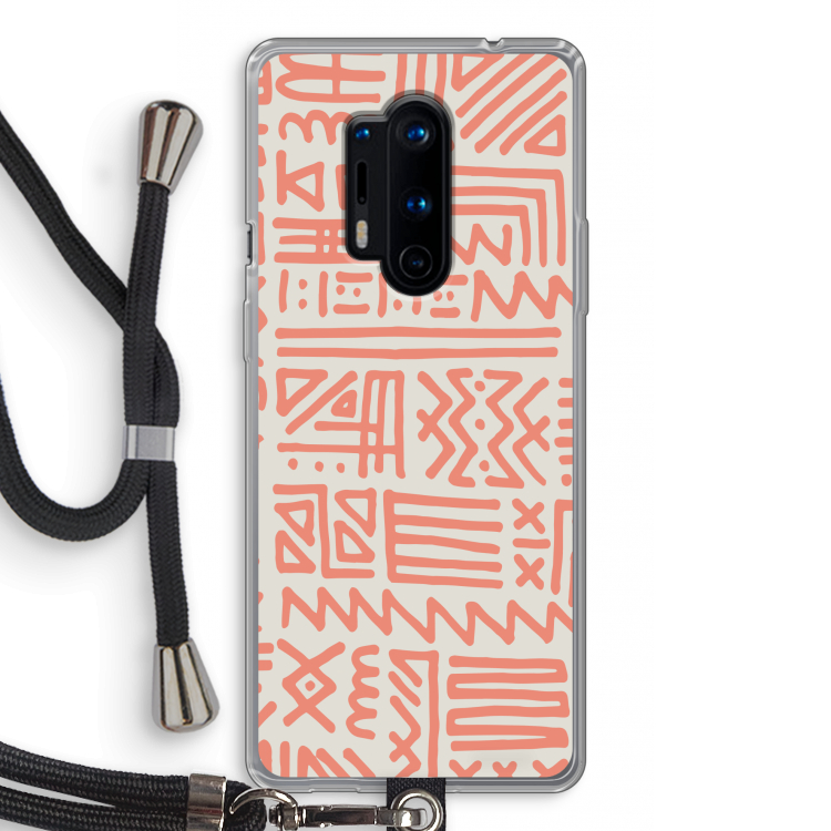 Marrakech Pink: OnePlus 8 Pro Transparant Hoesje met koord