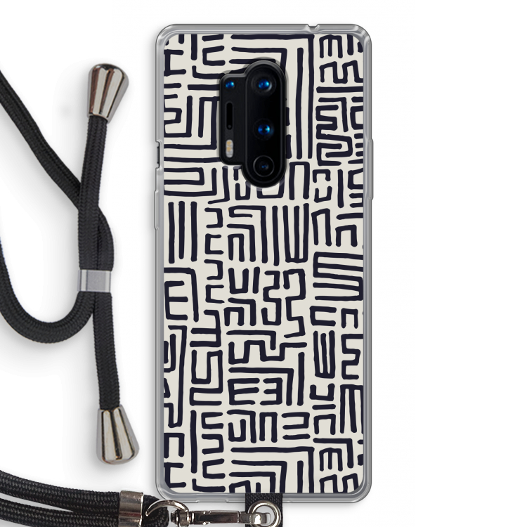 Moroccan Print: OnePlus 8 Pro Transparant Hoesje met koord