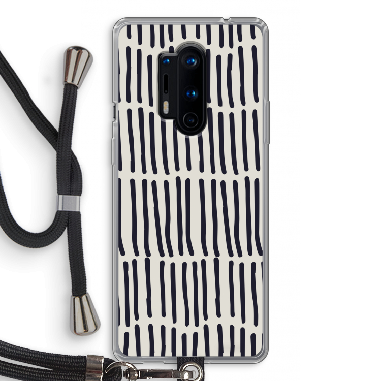 Moroccan stripes: OnePlus 8 Pro Transparant Hoesje met koord