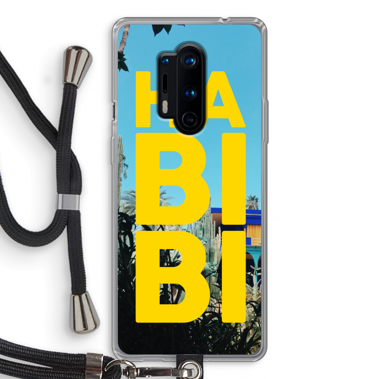 Habibi Majorelle : OnePlus 8 Pro Transparant Hoesje met koord