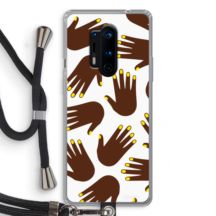 Hands dark: OnePlus 8 Pro Transparant Hoesje met koord