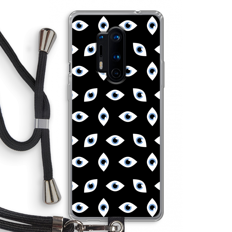 Eyes pattern: OnePlus 8 Pro Transparant Hoesje met koord