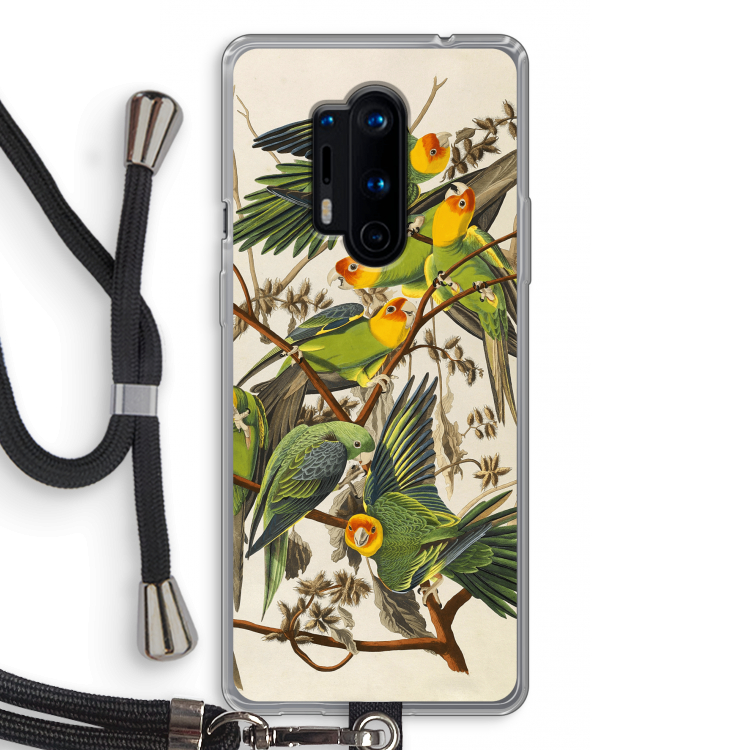 Carolinaparkiet: OnePlus 8 Pro Transparant Hoesje met koord