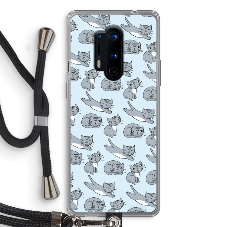Poezen: OnePlus 8 Pro Transparant Hoesje met koord