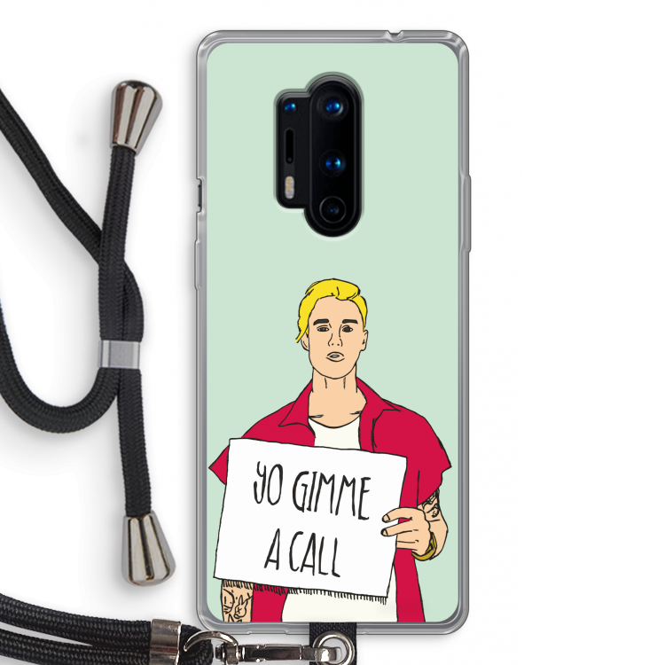 Gimme a call: OnePlus 8 Pro Transparant Hoesje met koord