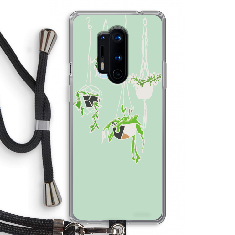 Hang In There: OnePlus 8 Pro Transparant Hoesje met koord
