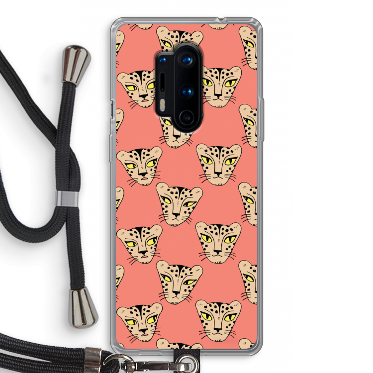 Tijger: OnePlus 8 Pro Transparant Hoesje met koord