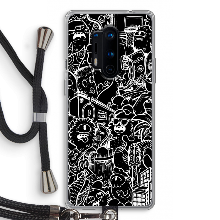 Vexx Black City : OnePlus 8 Pro Transparant Hoesje met koord
