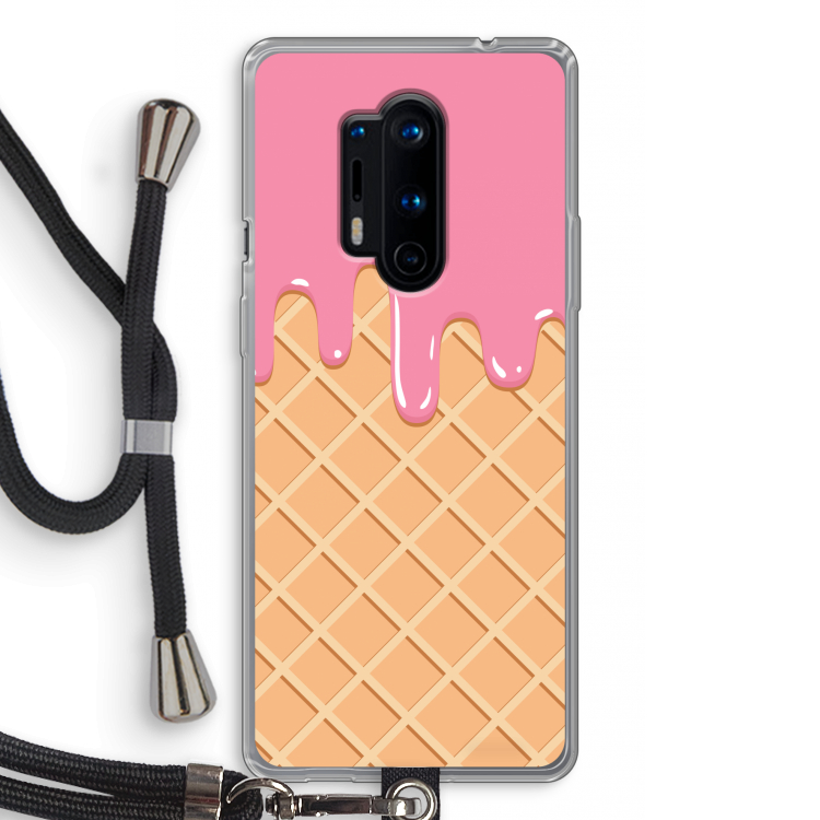 Ice cream: OnePlus 8 Pro Transparant Hoesje met koord