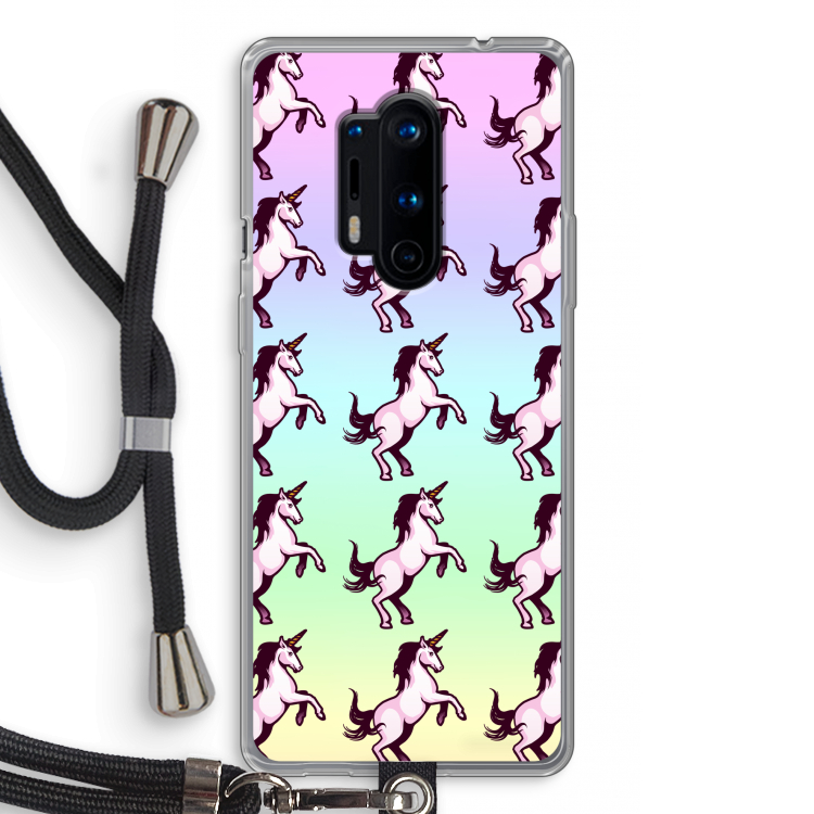 Musketon Unicorn: OnePlus 8 Pro Transparant Hoesje met koord