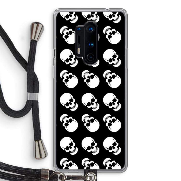 Musketon Skulls: OnePlus 8 Pro Transparant Hoesje met koord