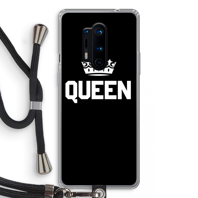Queen zwart: OnePlus 8 Pro Transparant Hoesje met koord