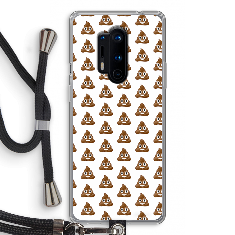 Poop emoji: OnePlus 8 Pro Transparant Hoesje met koord