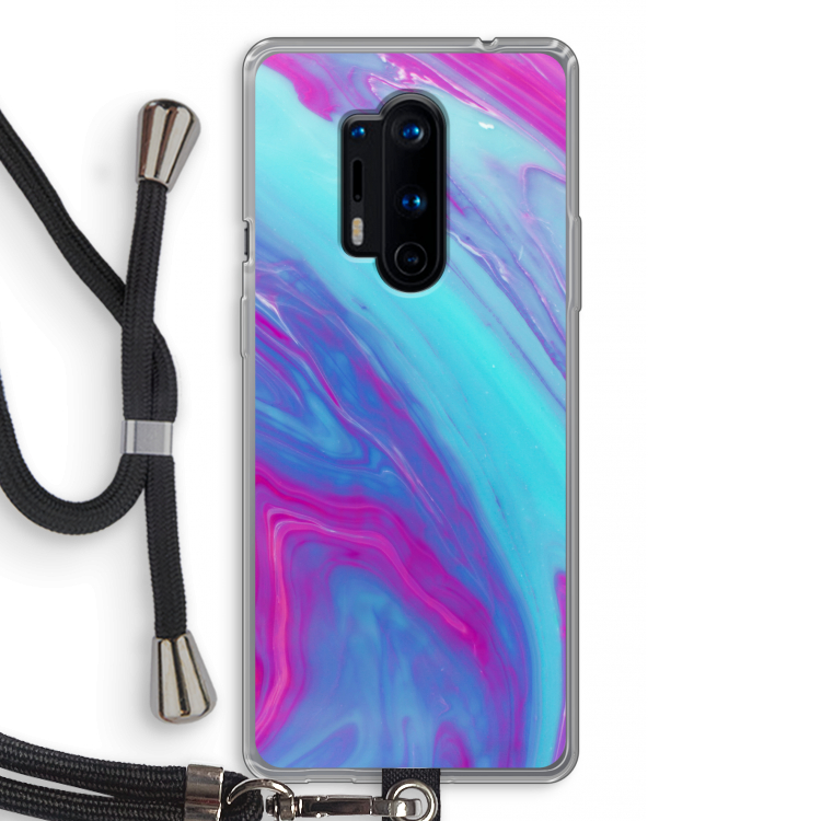 Zweverige regenboog: OnePlus 8 Pro Transparant Hoesje met koord