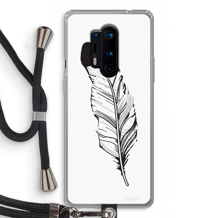 Pluim: OnePlus 8 Pro Transparant Hoesje met koord