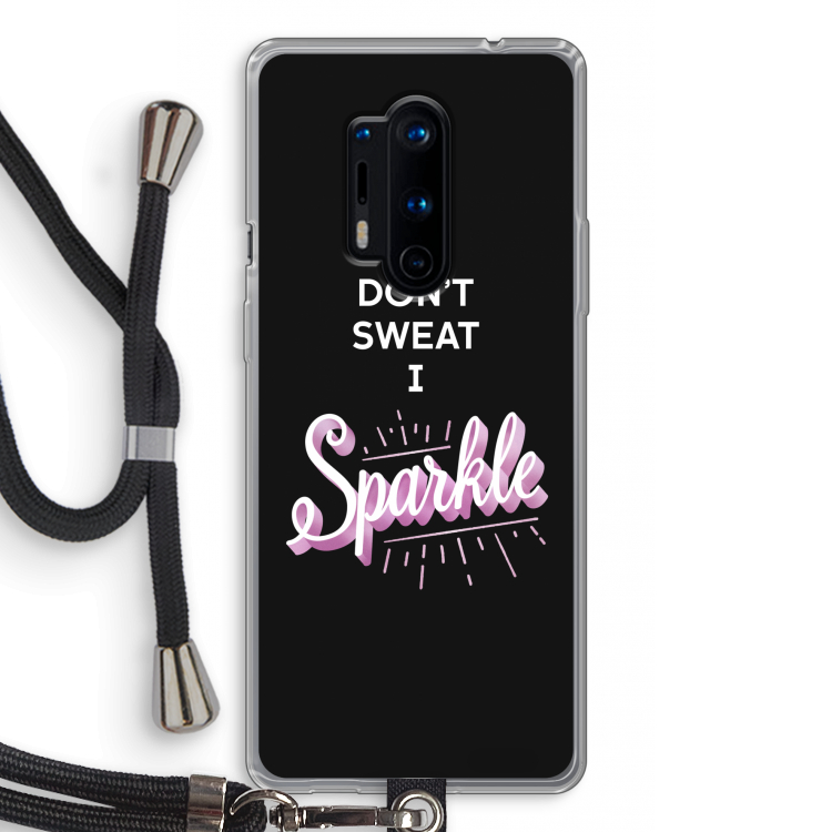 Sparkle quote: OnePlus 8 Pro Transparant Hoesje met koord