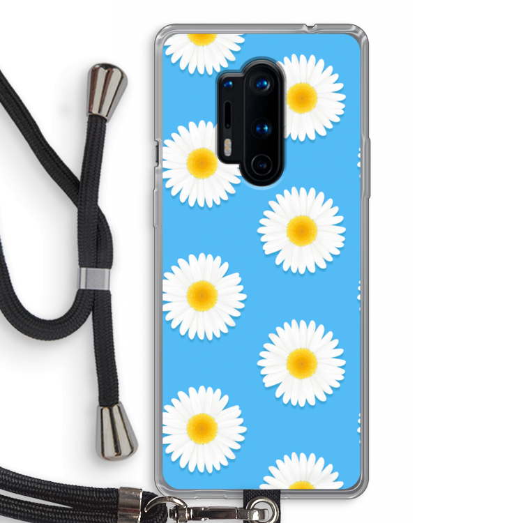 Margrietjes: OnePlus 8 Pro Transparant Hoesje met koord