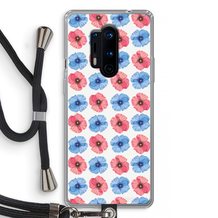 Klaproosjes: OnePlus 8 Pro Transparant Hoesje met koord