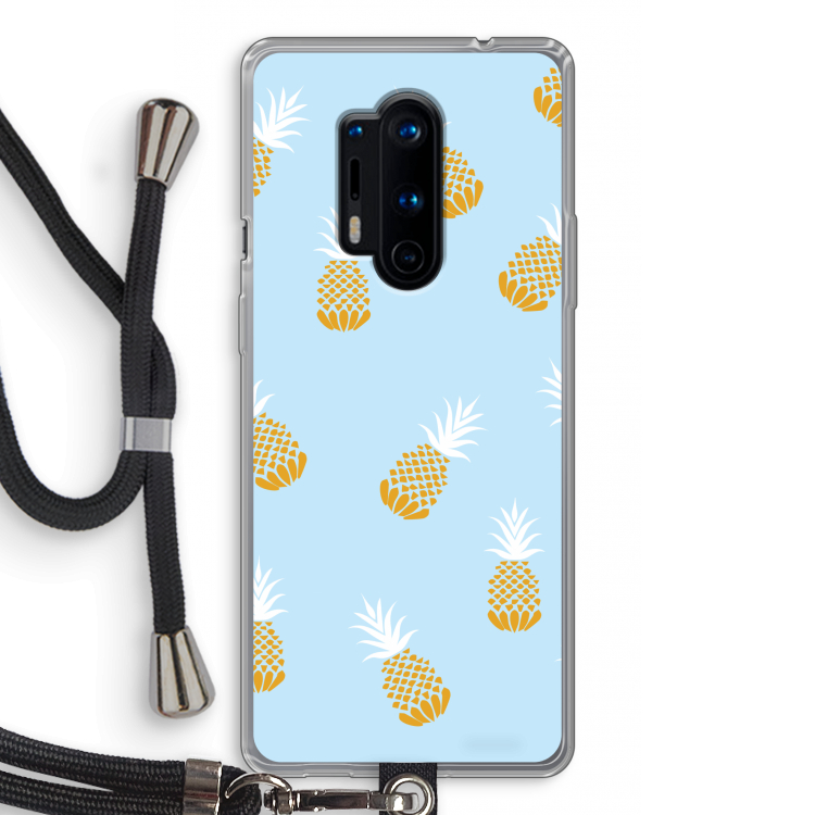 Ananasjes: OnePlus 8 Pro Transparant Hoesje met koord