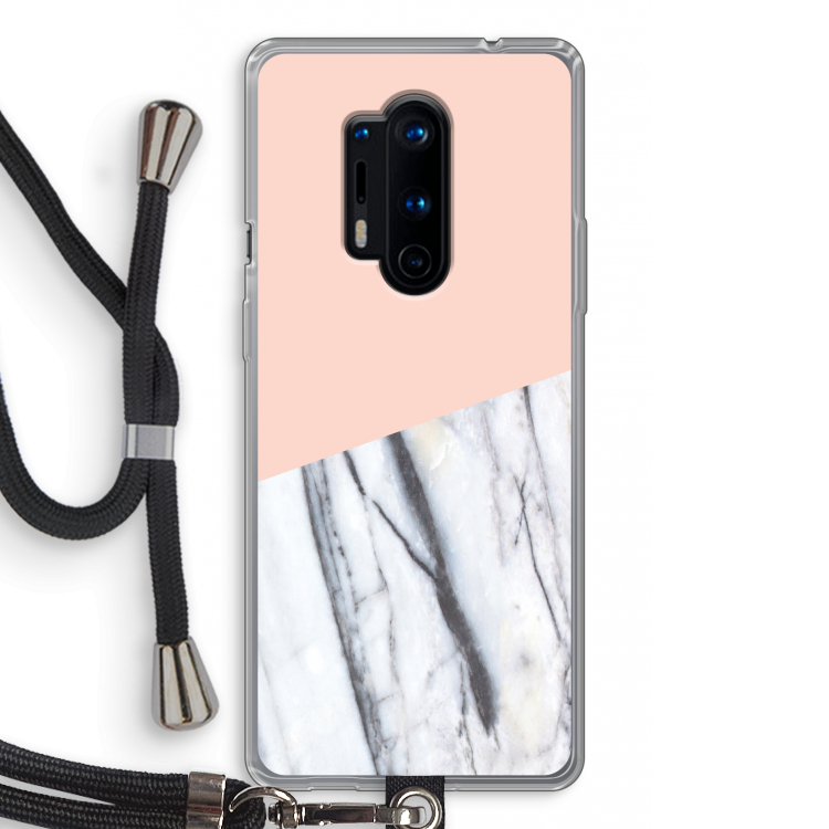 A touch of peach: OnePlus 8 Pro Transparant Hoesje met koord