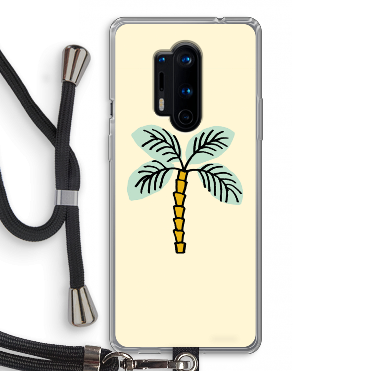 Palmboom: OnePlus 8 Pro Transparant Hoesje met koord