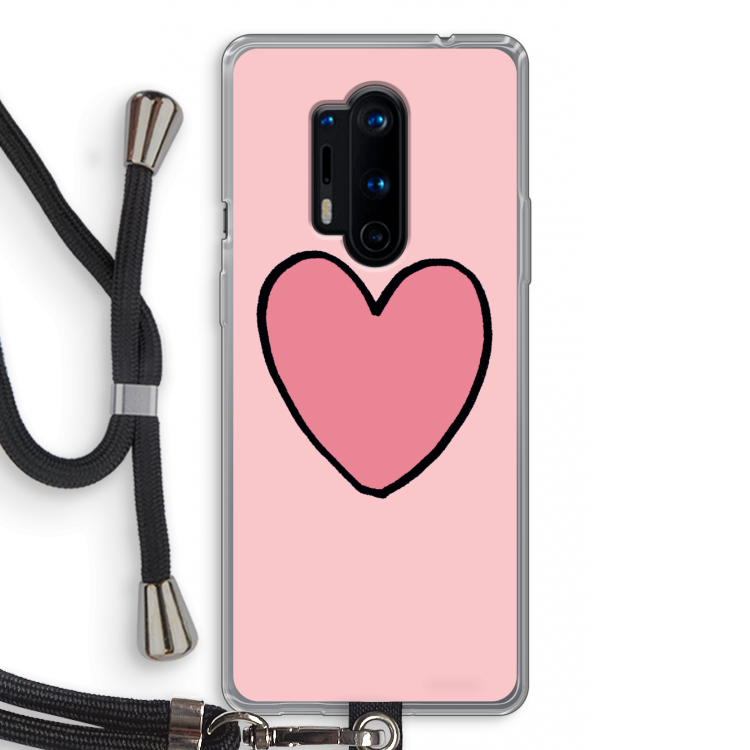 Hartje: OnePlus 8 Pro Transparant Hoesje met koord