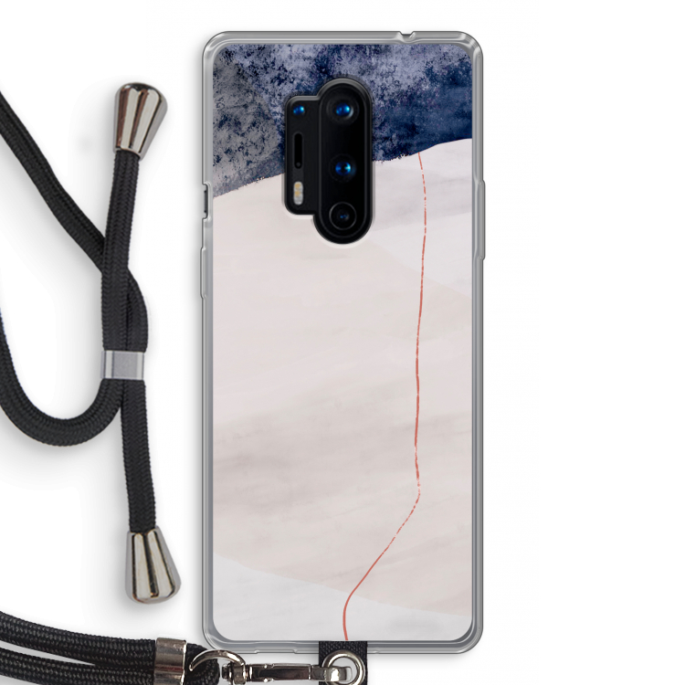 Stone White: OnePlus 8 Pro Transparant Hoesje met koord
