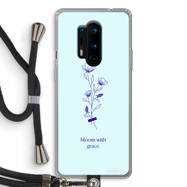 Bloom with grace: OnePlus 8 Pro Transparant Hoesje met koord