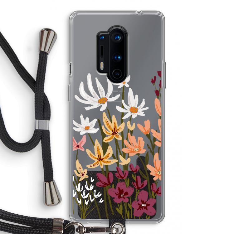 Painted wildflowers: OnePlus 8 Pro Transparant Hoesje met koord