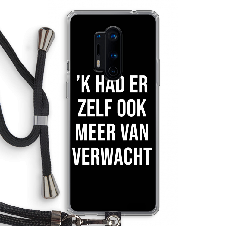 Meer verwacht - Zwart: OnePlus 8 Pro Transparant Hoesje met koord
