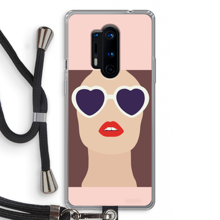 Red lips: OnePlus 8 Pro Transparant Hoesje met koord