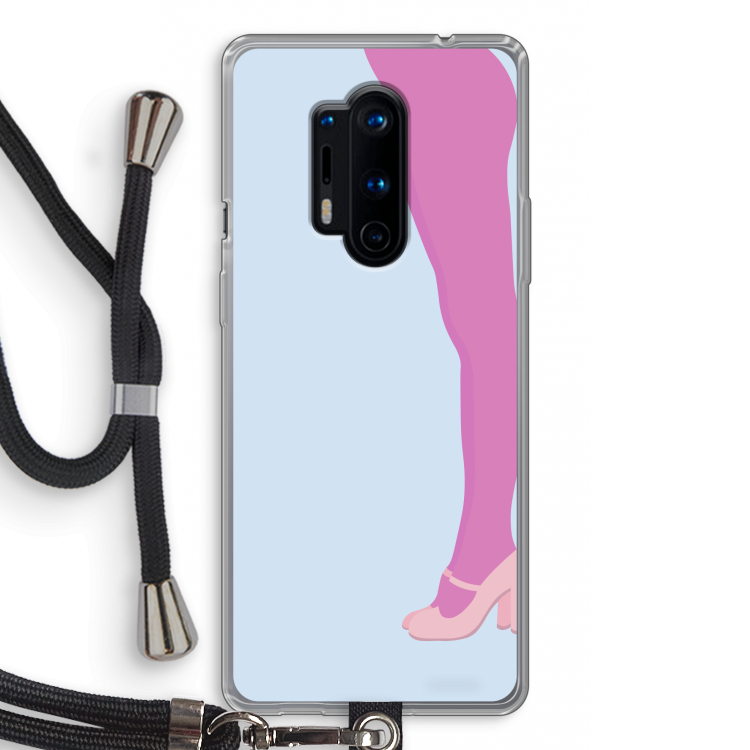 Pink panty: OnePlus 8 Pro Transparant Hoesje met koord