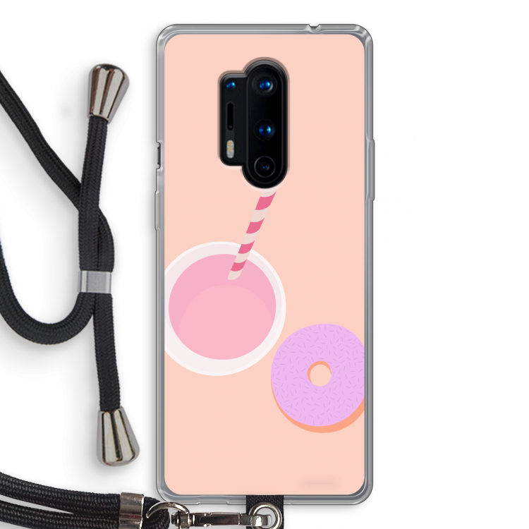 Donut: OnePlus 8 Pro Transparant Hoesje met koord