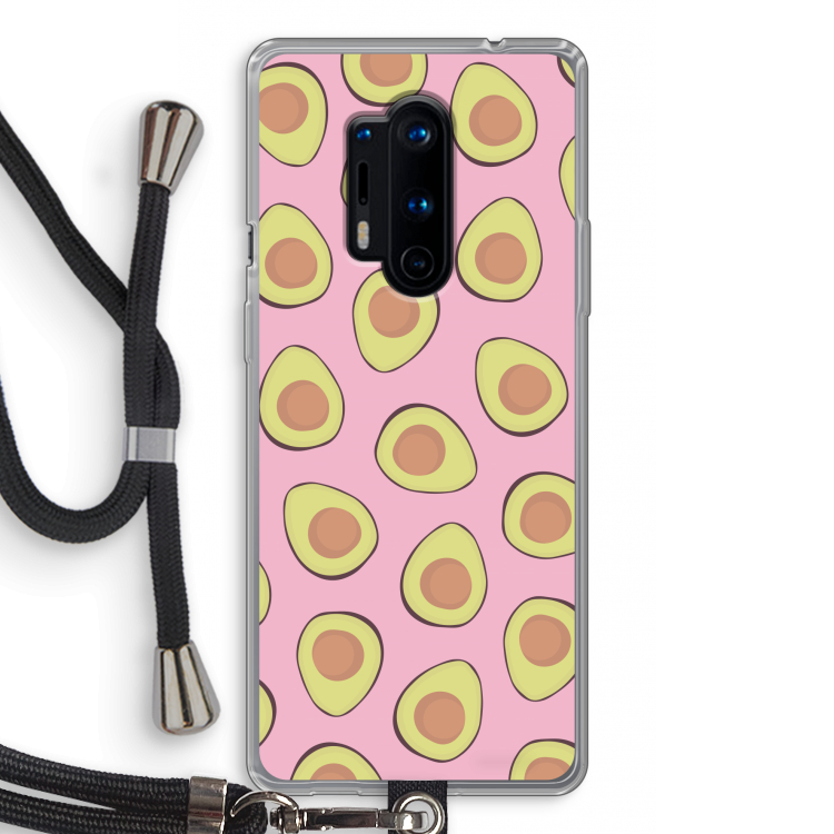 Dancing avocados: OnePlus 8 Pro Transparant Hoesje met koord