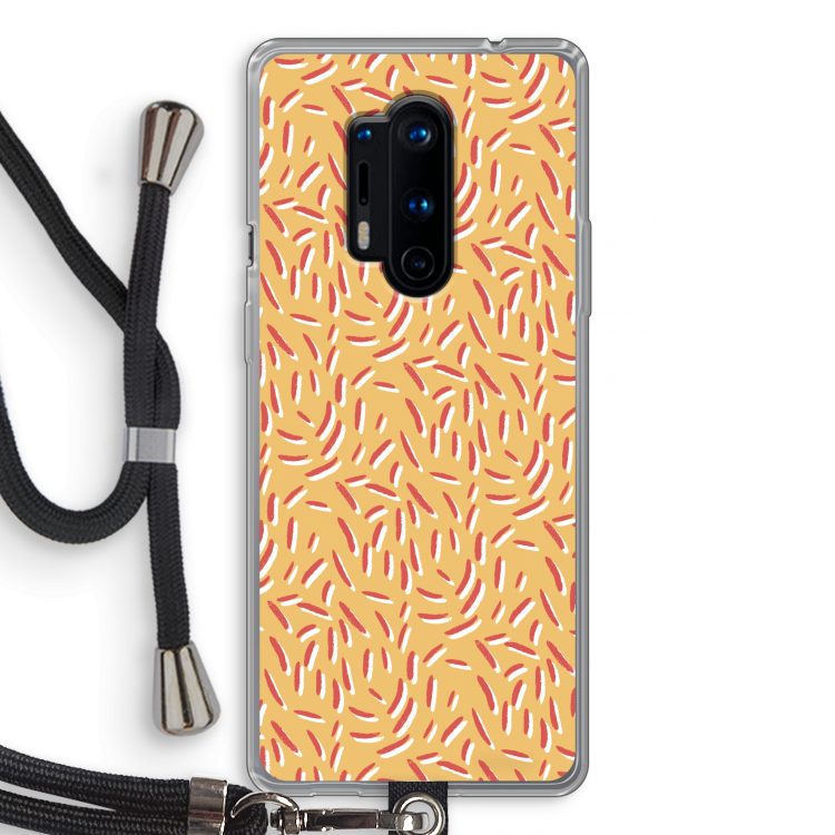 Camouflage: OnePlus 8 Pro Transparant Hoesje met koord