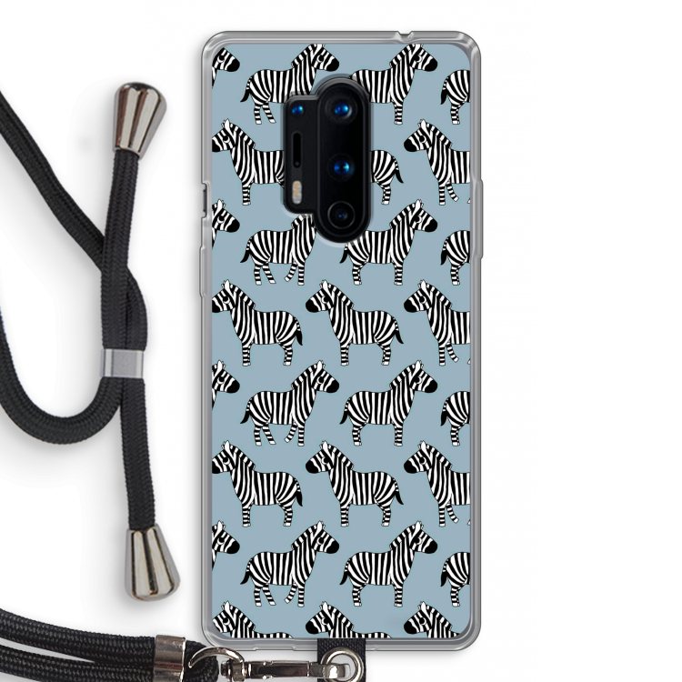 Zebra: OnePlus 8 Pro Transparant Hoesje met koord