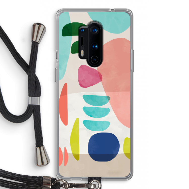 Bold Rounded Shapes: OnePlus 8 Pro Transparant Hoesje met koord