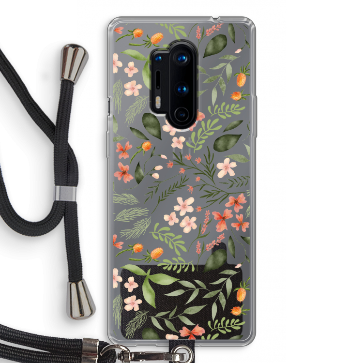 Sweet little flowers: OnePlus 8 Pro Transparant Hoesje met koord