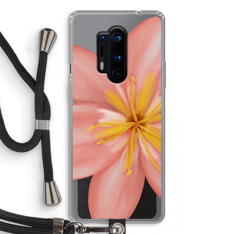 Pink Ellila Flower: OnePlus 8 Pro Transparant Hoesje met koord