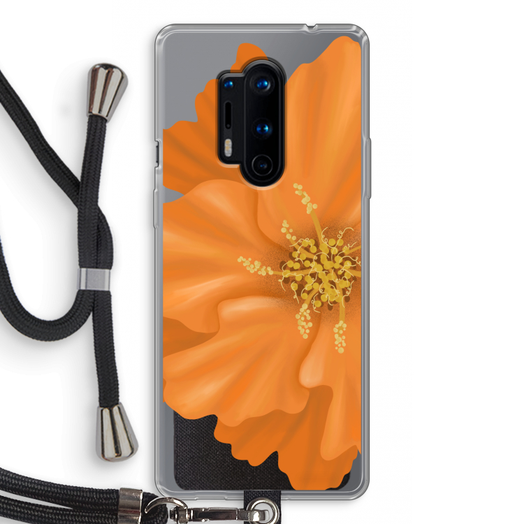 Orange Ellila flower: OnePlus 8 Pro Transparant Hoesje met koord