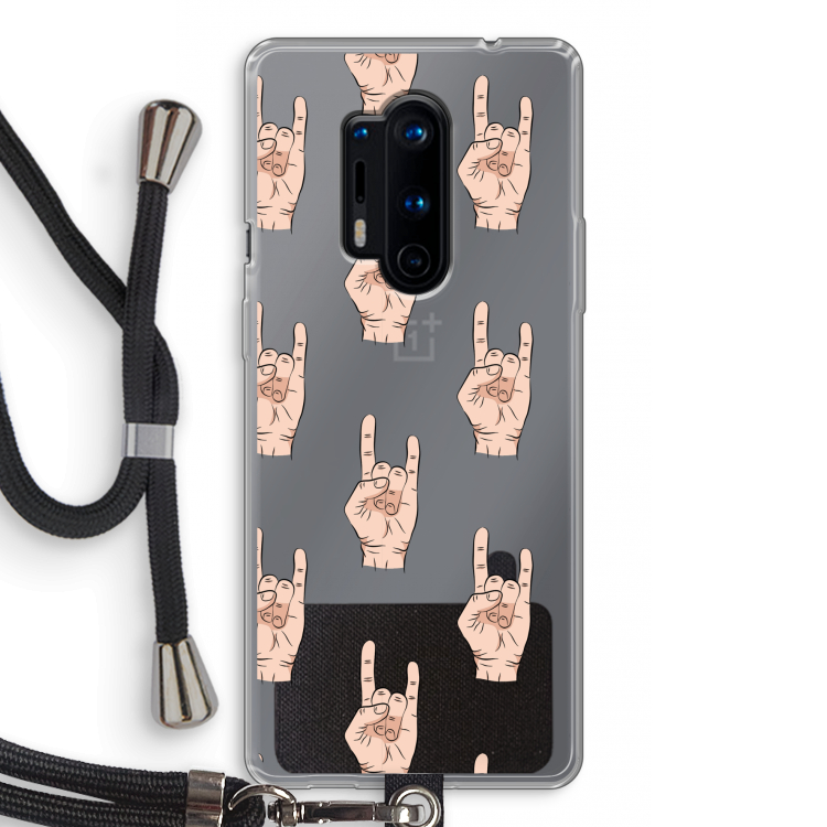 Rock: OnePlus 8 Pro Transparant Hoesje met koord