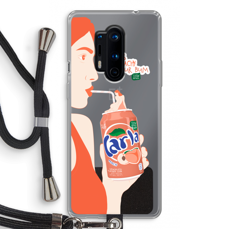 Peach please!: OnePlus 8 Pro Transparant Hoesje met koord