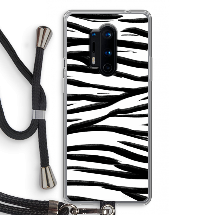 Zebra pattern: OnePlus 8 Pro Transparant Hoesje met koord