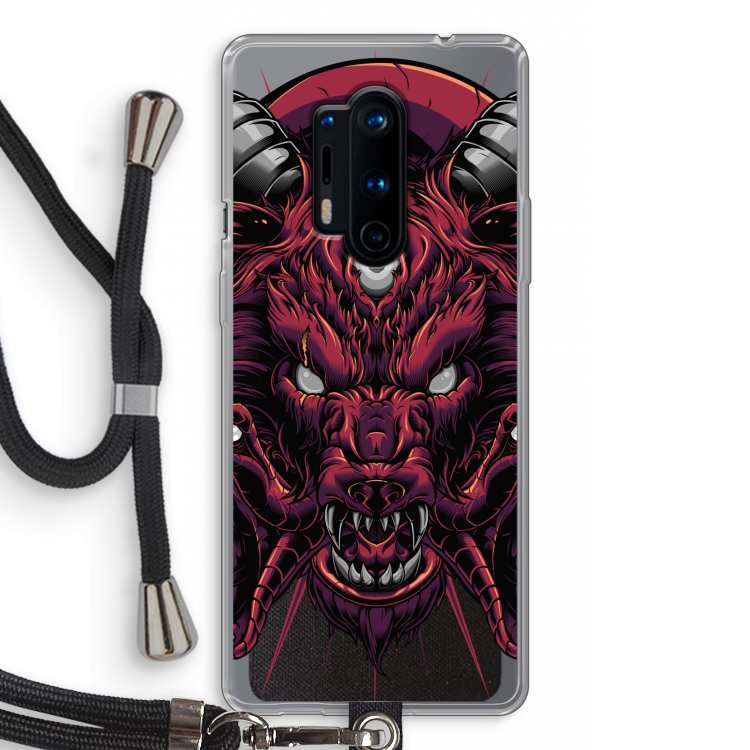 Hell Hound and Serpents: OnePlus 8 Pro Transparant Hoesje met koord