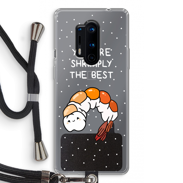 You're Shrimply The Best: OnePlus 8 Pro Transparant Hoesje met koord