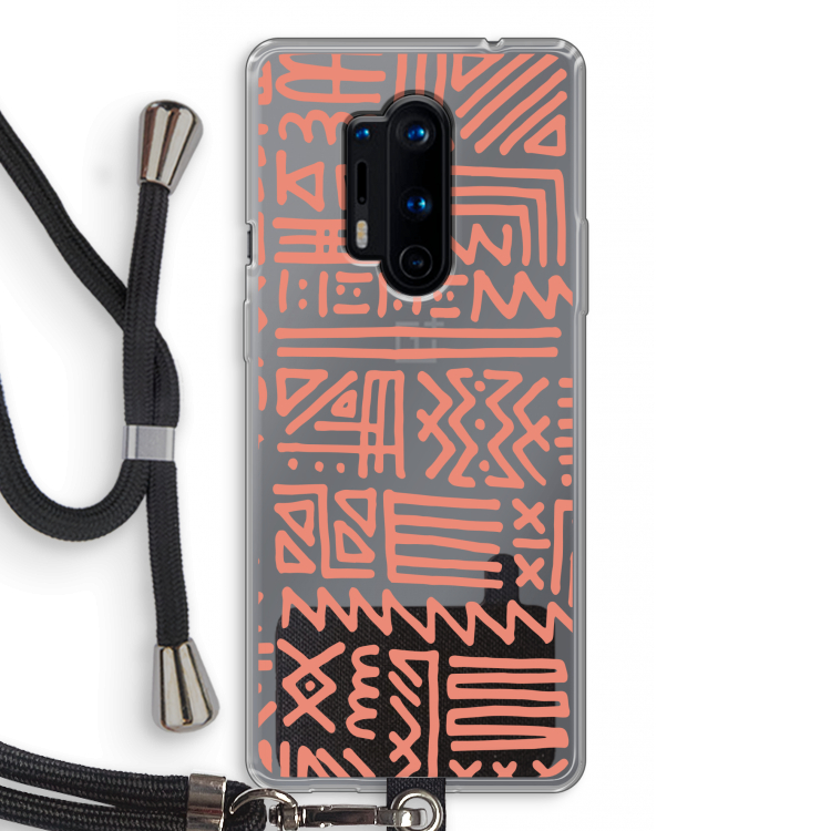 Marrakech Pink: OnePlus 8 Pro Transparant Hoesje met koord