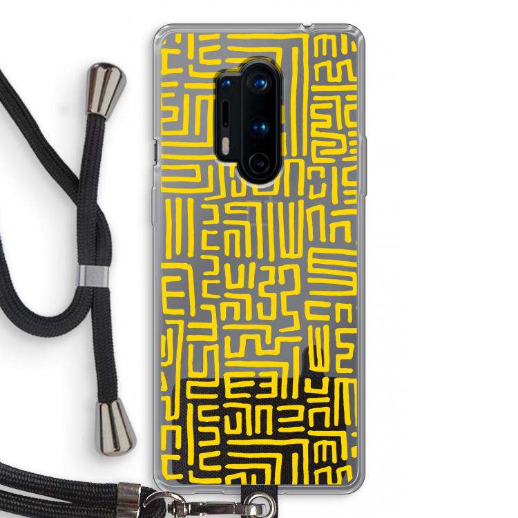 Majorelle Blue Print: OnePlus 8 Pro Transparant Hoesje met koord