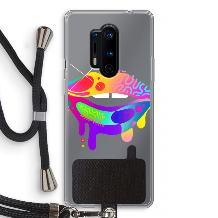 Lip Palette: OnePlus 8 Pro Transparant Hoesje met koord