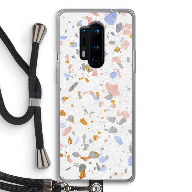 Terrazzo N°8: OnePlus 8 Pro Transparant Hoesje met koord