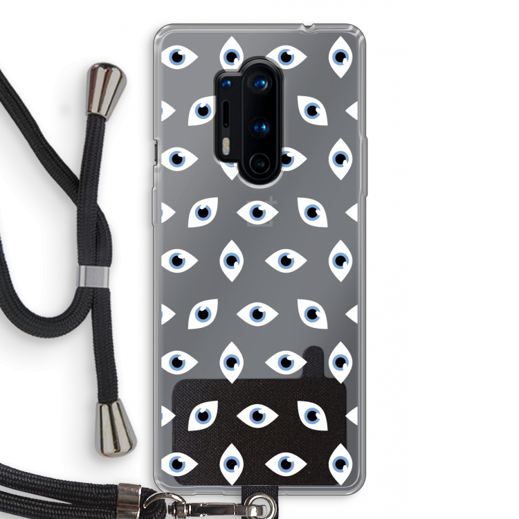Eyes pattern: OnePlus 8 Pro Transparant Hoesje met koord